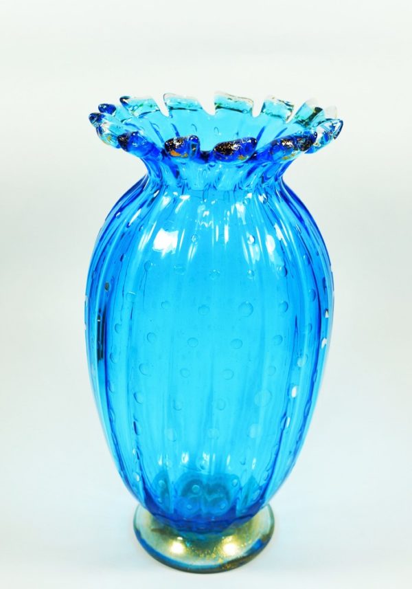 Canada - Murano Glass Vase Balloton Sea Water Gold