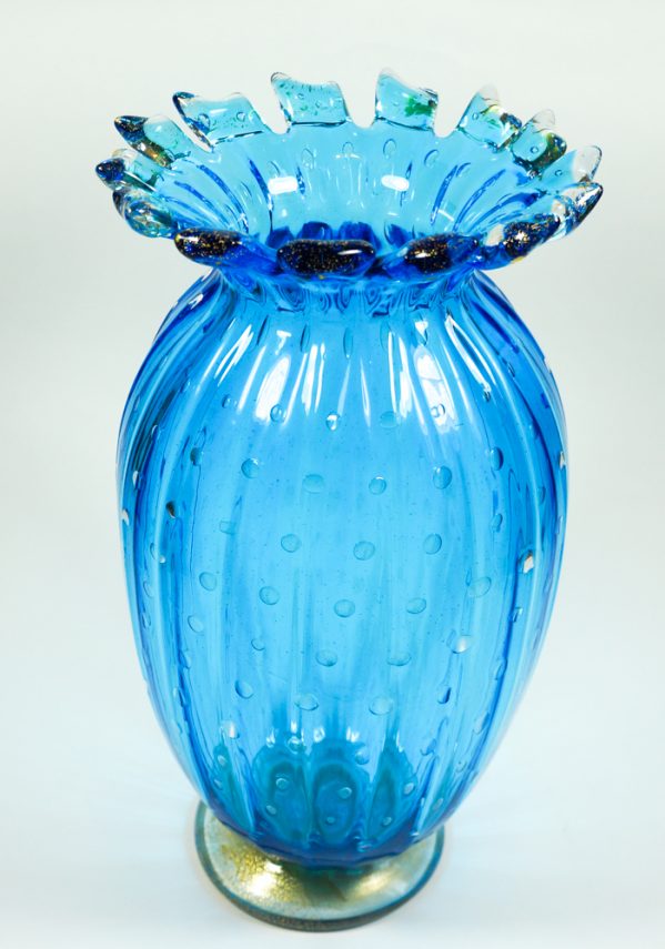 Canada - Murano Glass Vase Balloton Sea Water Gold