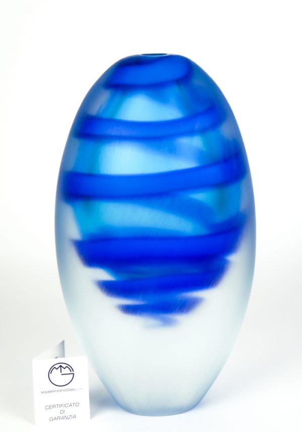 Redondo - Vaso Vetro Soffiato Fasce Blu