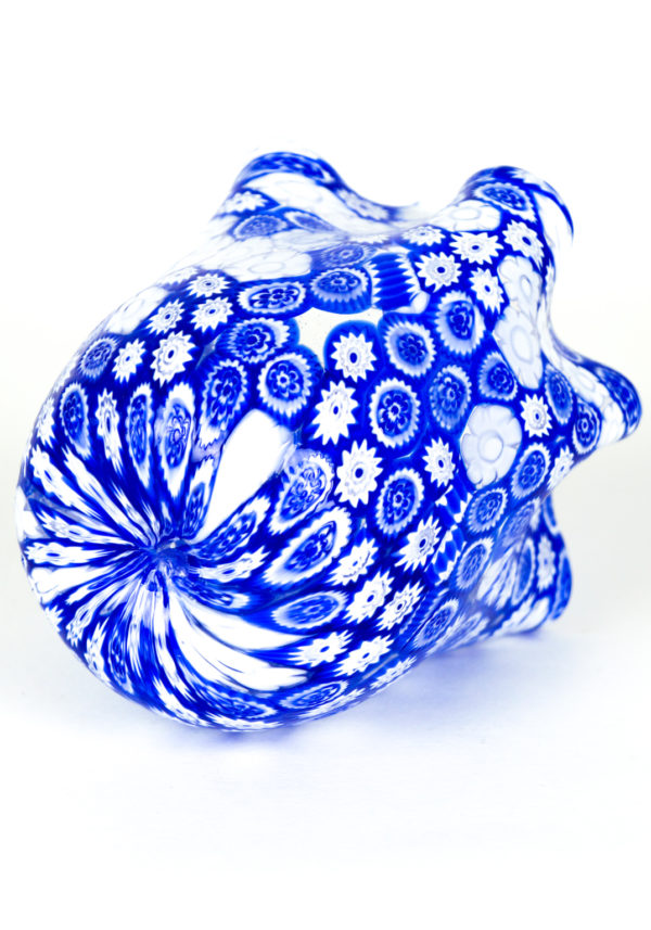 Murano Handkerchief Vase Blue Murrina Millefiori