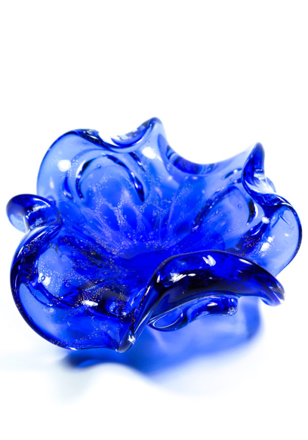 Blue And Golden Murano Glass Bowl