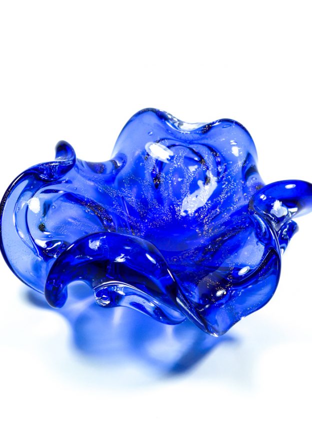 Blue And Golden Murano Glass Bowl