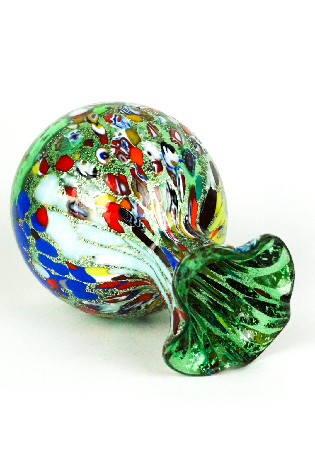 Quadribasso - Green Murano Glass Vase 
