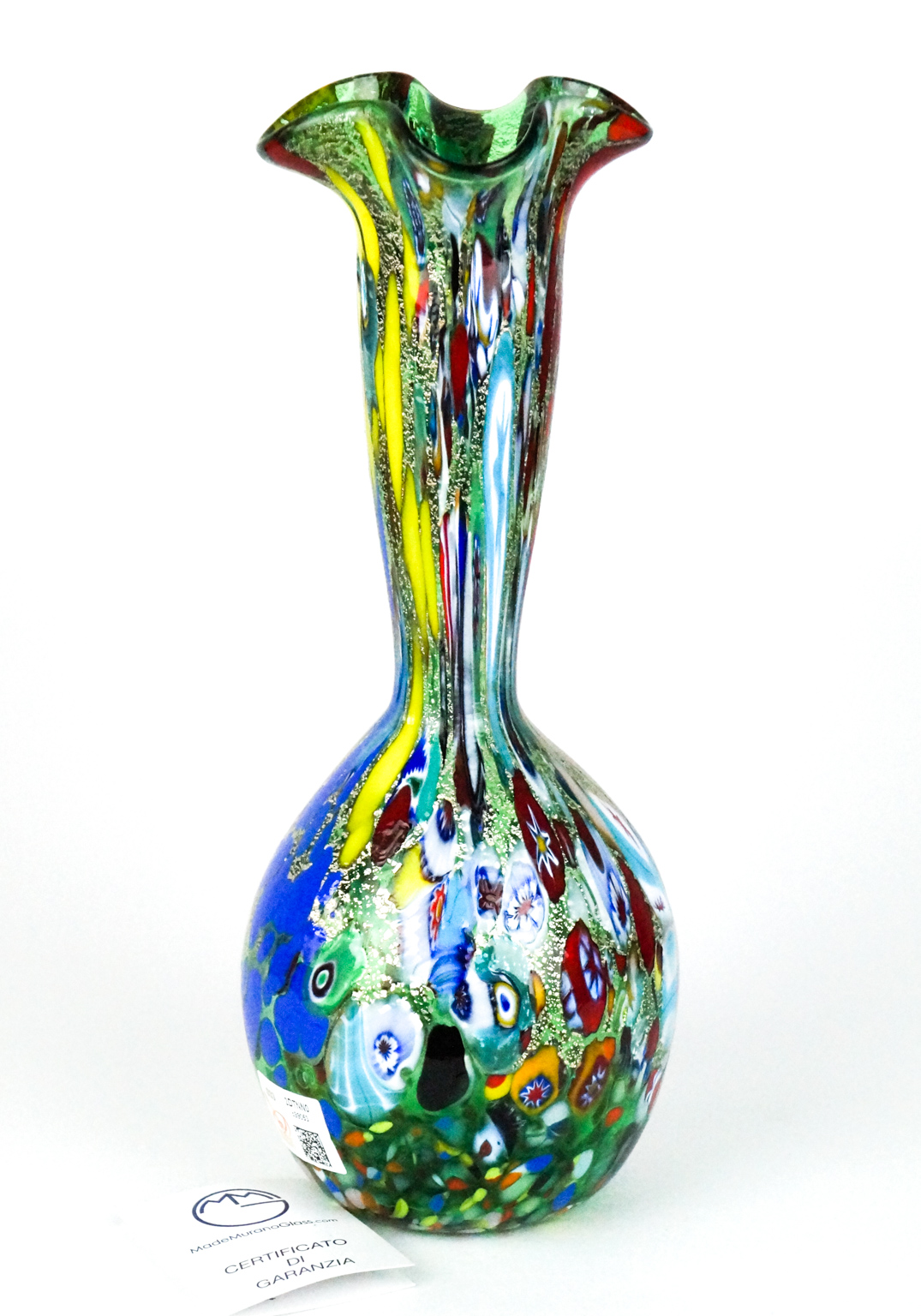 Quadrialto - Green Murano Glass Vase 