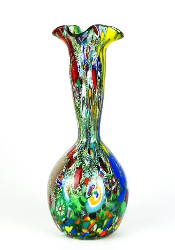 Quatrefoil - Murano Glass Vase Fantasy Green