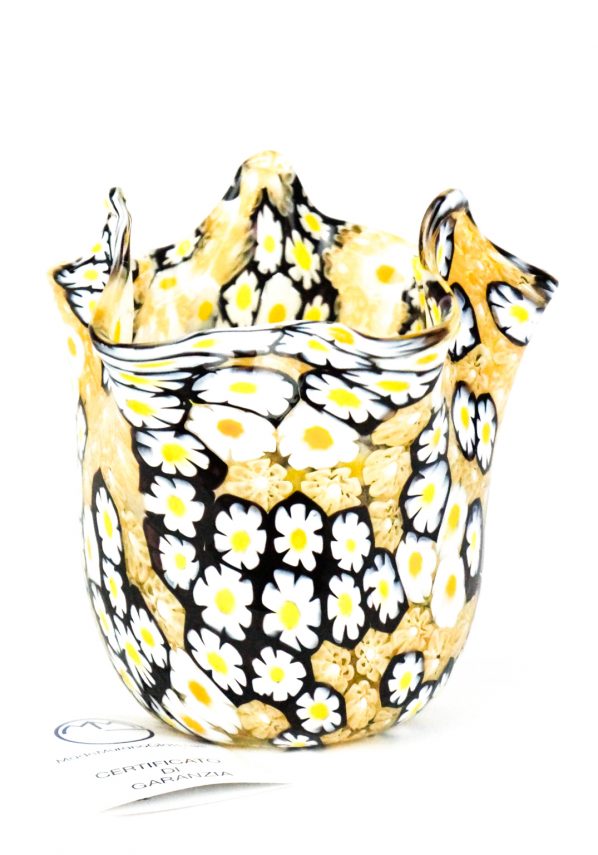 Daisy - Murano Handkerchief Vase Murrina Millefiori