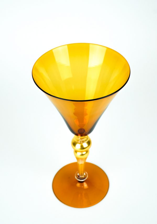 Arena - Venetian Glass Amber Goblet - Murano Wine Glasses