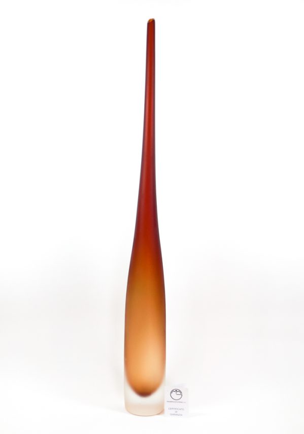 Flute - Vaso Di Murano Vetro Rosso Satinato