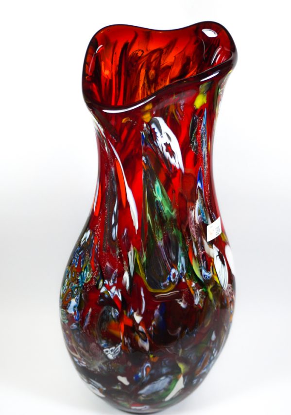 Isla - Made Murano Glass Fantasy Red Vase