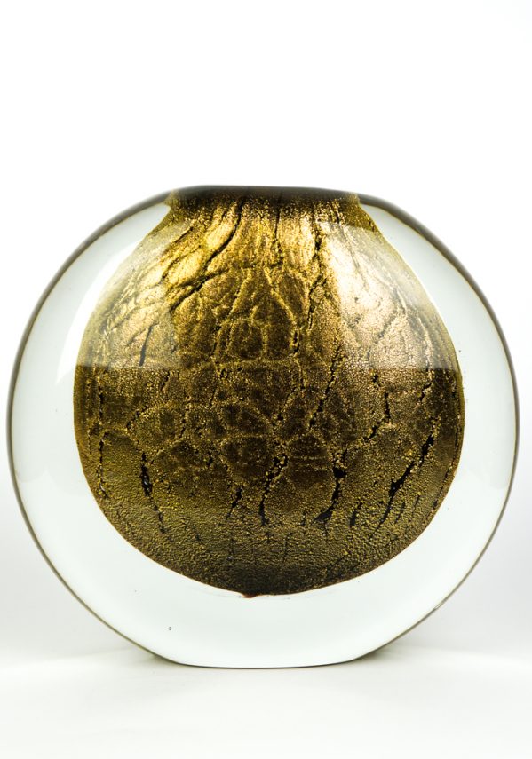 Luxe - Venetian Blown Glass Vase Black And Gold