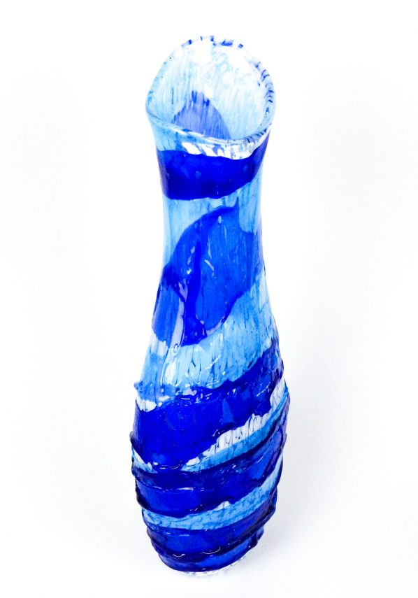 Saraceno - Murano Glass Vase Sbruffi Blue