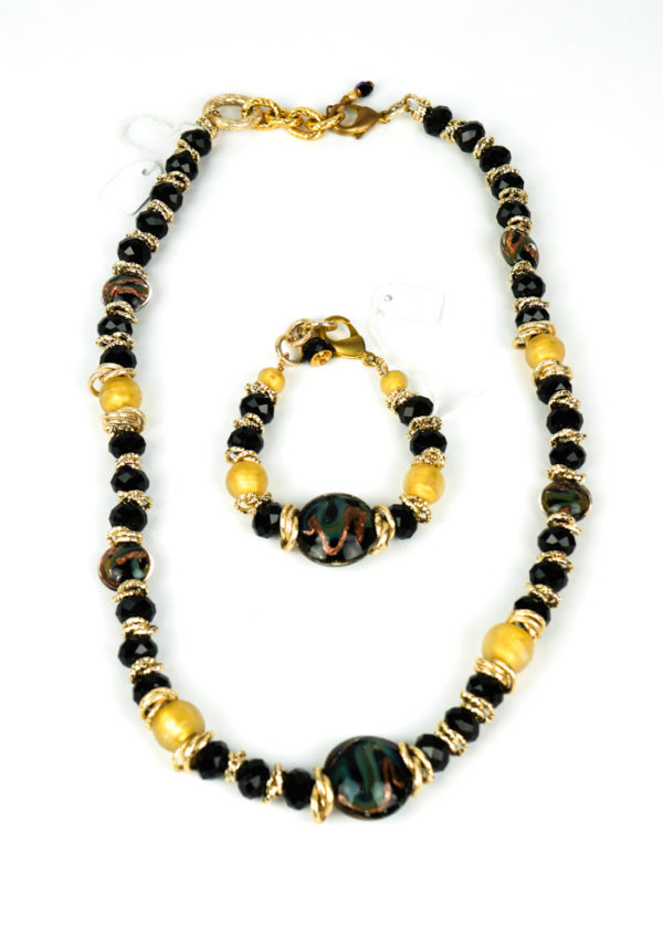 Mosca - Necklace And Bracelet Made Of Murano Glass