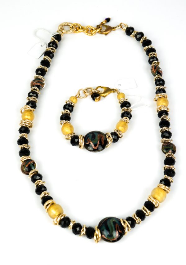 Mosca - Necklace And Bracelet Made Of Murano Glass