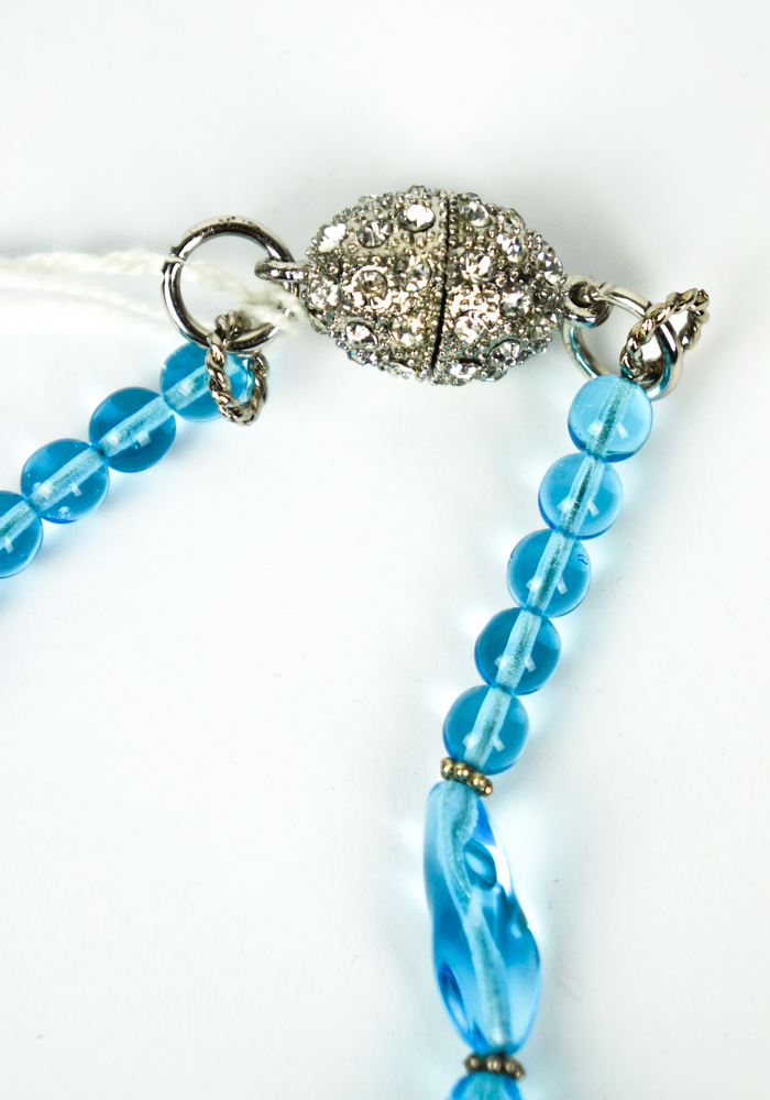 Lumina - Blue Murano Glass Necklace With Silver - Made Murano Glass