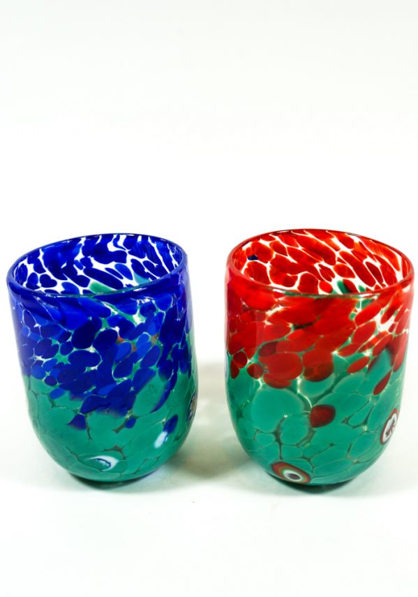 Rainbow - Set Of 6 Murano Drinking Glasses - "Goto De Fornasa"