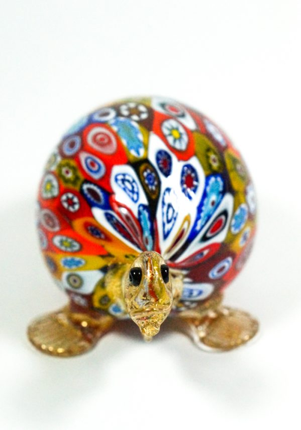 Murano Glass Animals - Turtle With Murrina Millefiori