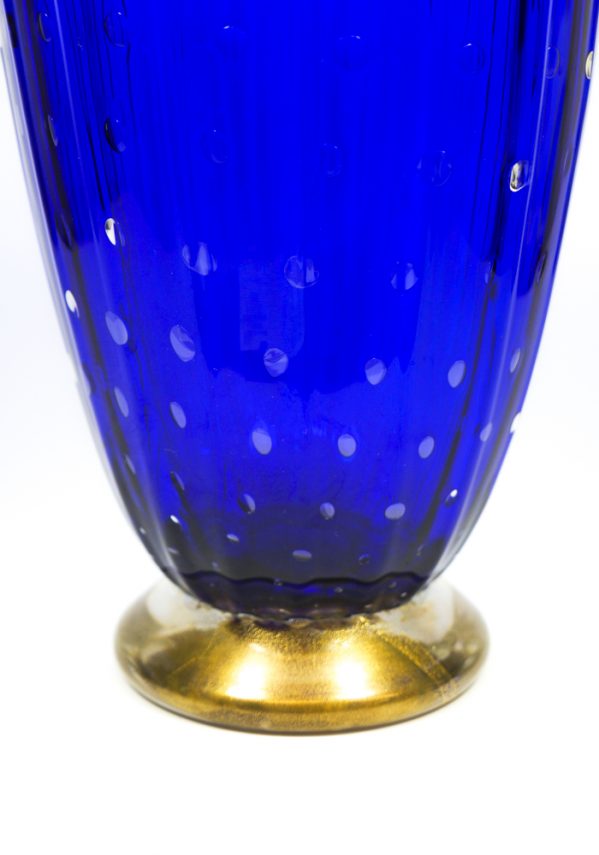 Kobal Blu - Murano Glass Vase Balloton Blu - Made Murano Glass