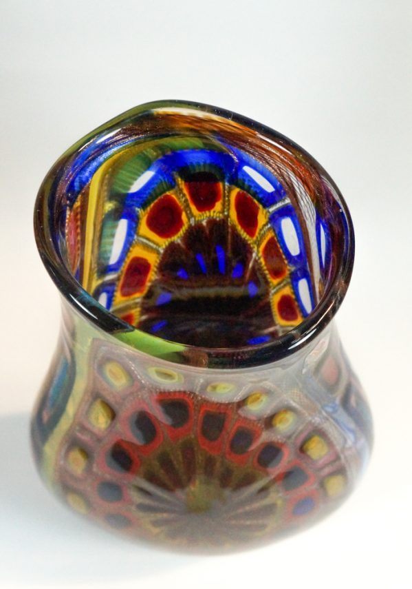 Esotic - Exclusive Venetian Glass Vase With Murrina - Made Murano Glass