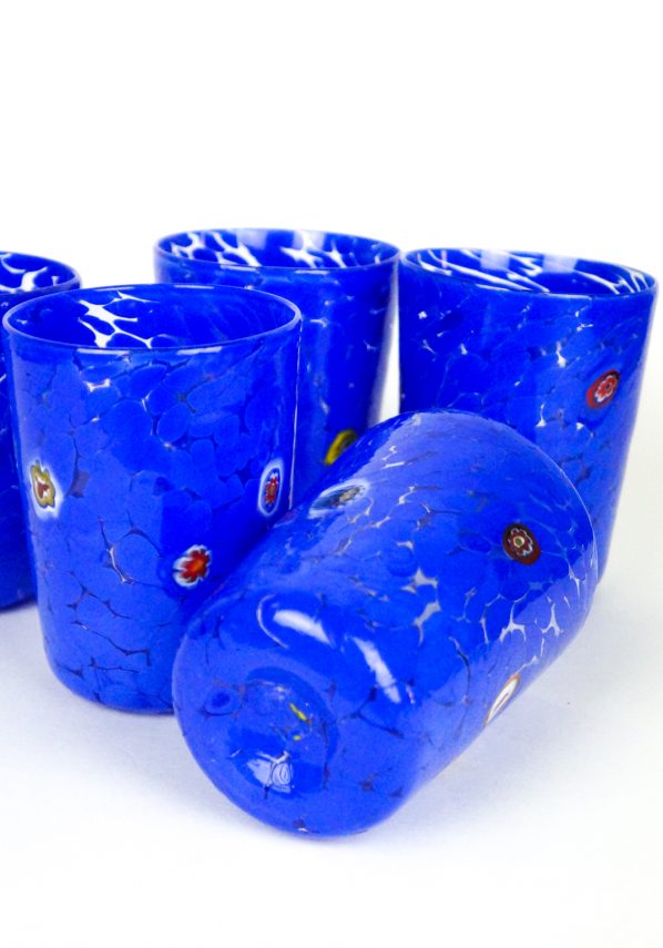 Lilly - Set Di 6 Bicchieri Murano Blu