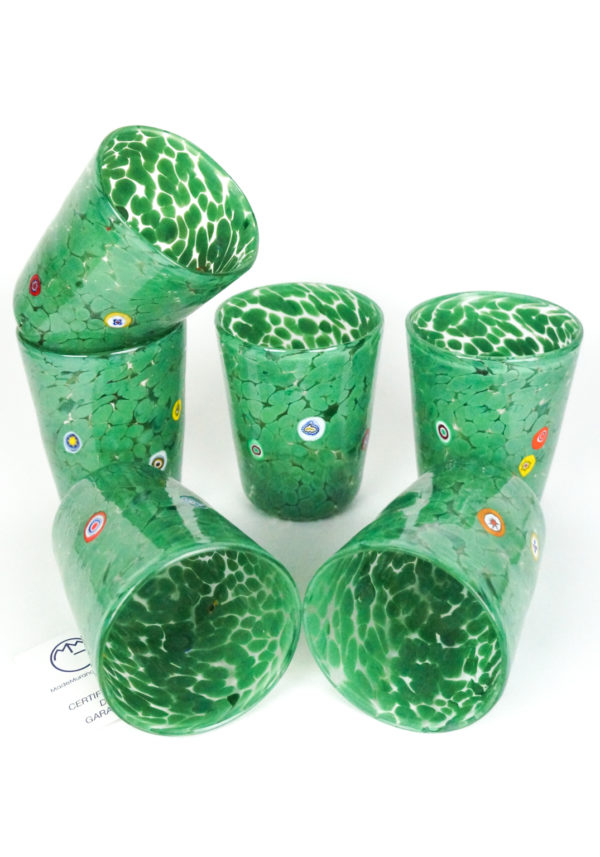 Irys - Set Of 6 Drinking Glasses Green - Murano Tumbler