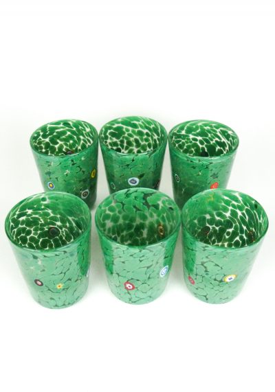 Irys - Set Of 6 Drinking Glasses Green - Murano Tumbler
