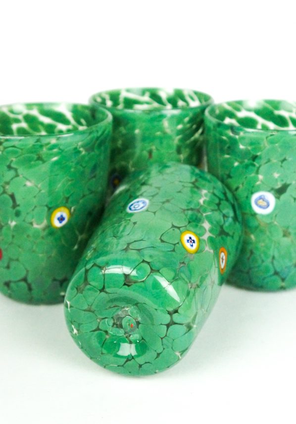 Irys - Set Of 6 Drinking Glasses Green - Murano Tumbler
