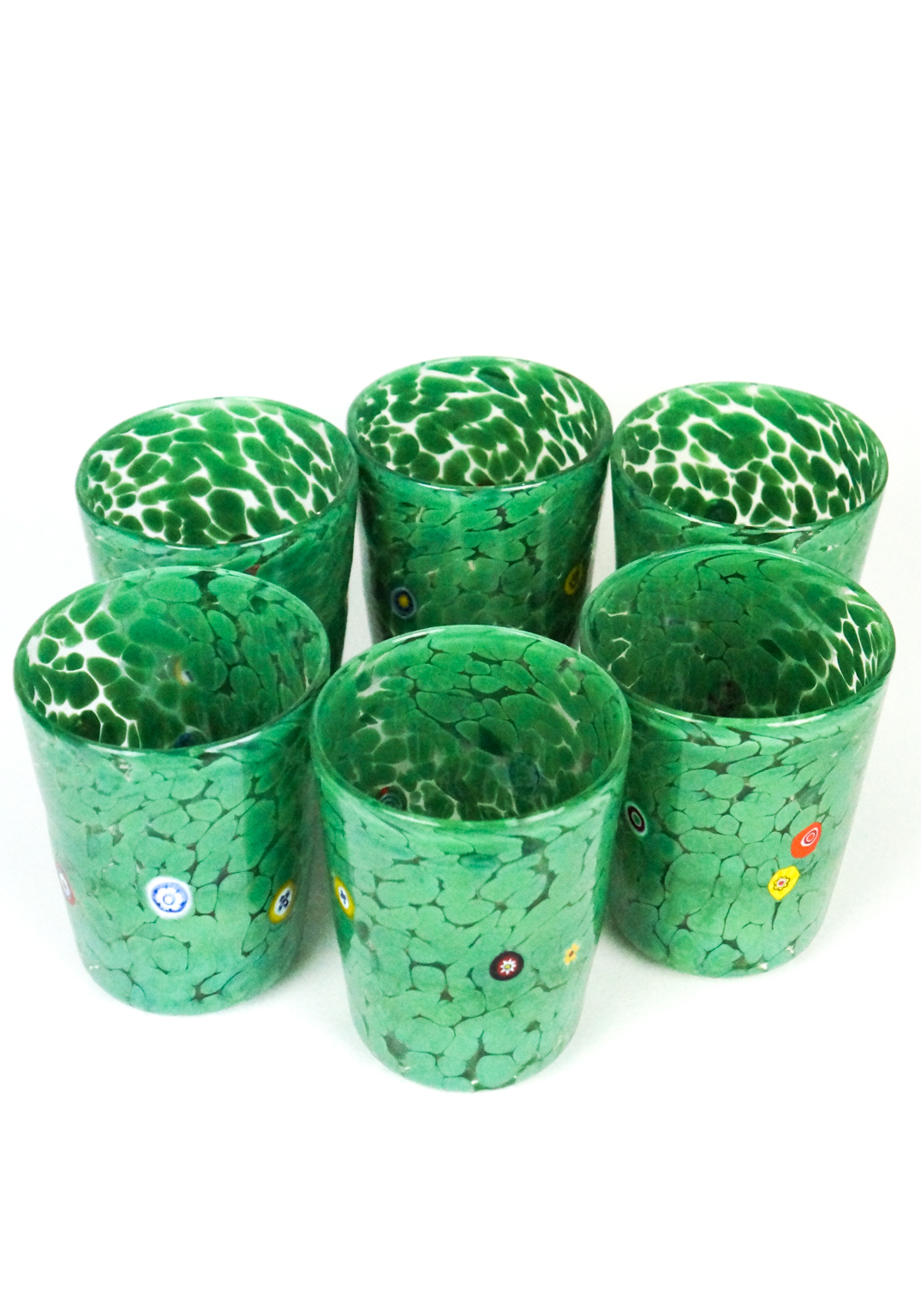 Green discount drinking glasses