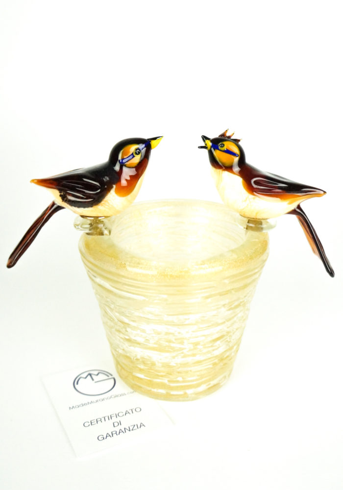 Nest With 2 Birds – Murano Glass