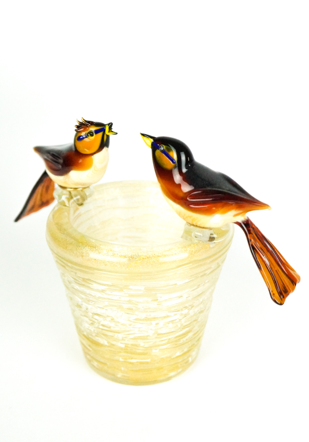 Nest With 2 Birds - Murano Glass