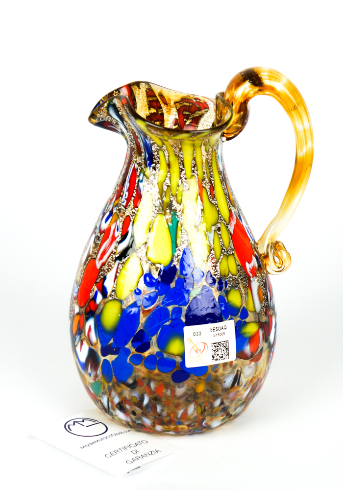 HAVING A PARTY? MidCentury Sangria Pitcher & 6 Glasses Handblown Amber Spain
