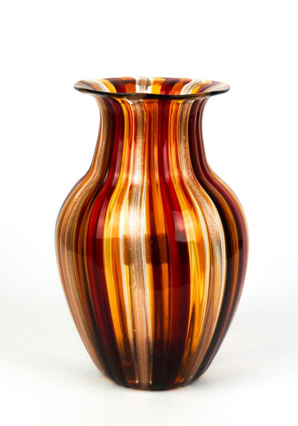 Oleon - Vase In Pipe Red Amber Avventurine
