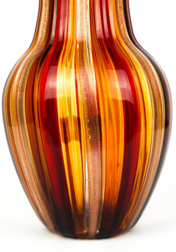 Oleon - Vase In Pipe Red Amber Avventurine