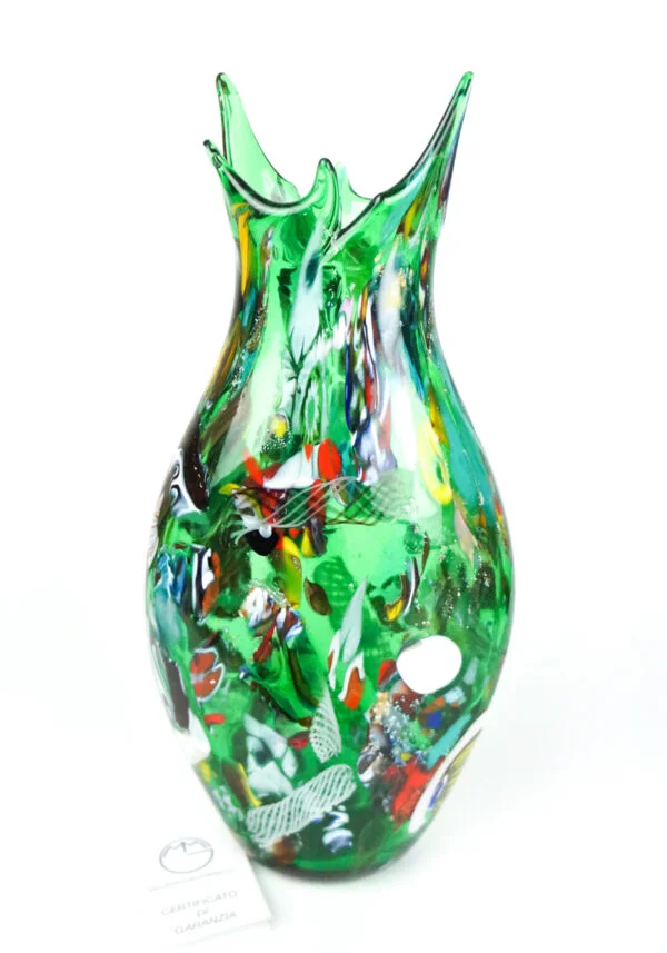 Mosyk - Vase Fantasy Green - Venetian Blown Glass