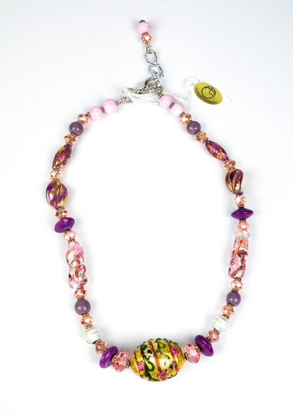 Roseta - Necklace Made Murano Glass