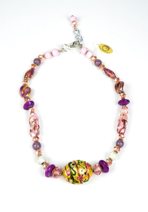 Roseta - Necklace Made Murano Glass