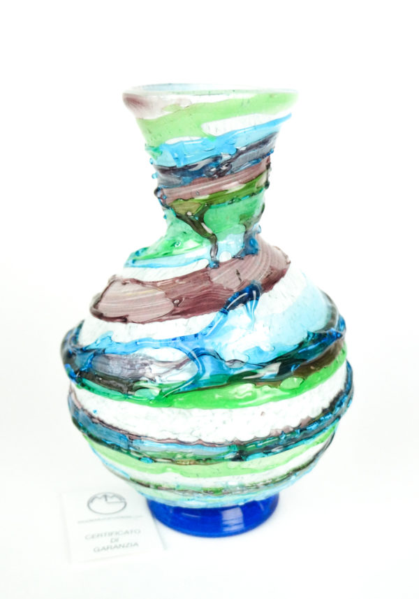 Baci - Murano Glass Vase Sbruffo Green Aquamarine
