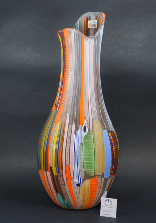 Tessuto - Venetian Glass Vase Multicolor - Made Murano Glass