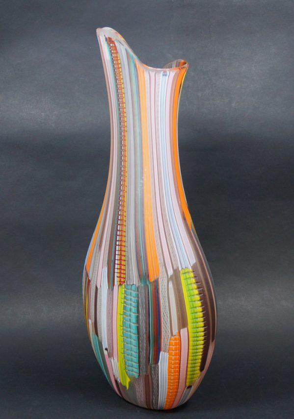Tessuto - Venetian Glass Vase Multicolor - Made Murano Glass
