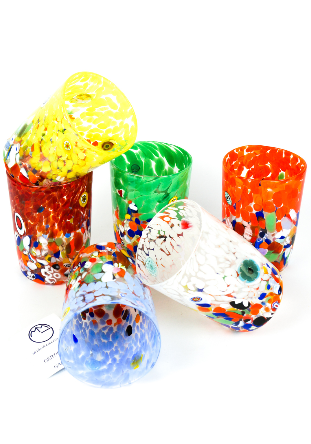 Caribe - Set Di 6 Bicchieri Murano - Goto De Fornasa - Made Murano Glass