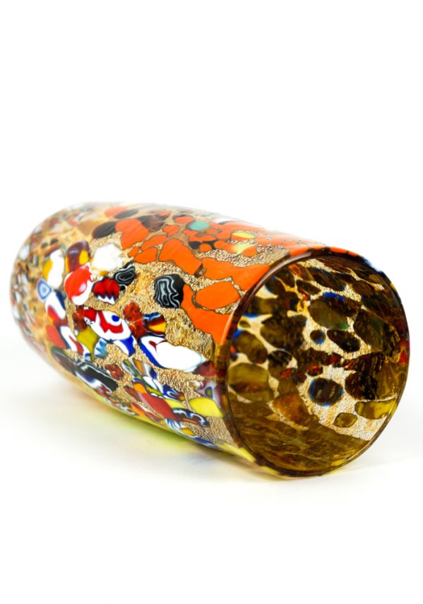 Cilindro - Amber Murano Glass Vase Fantasy