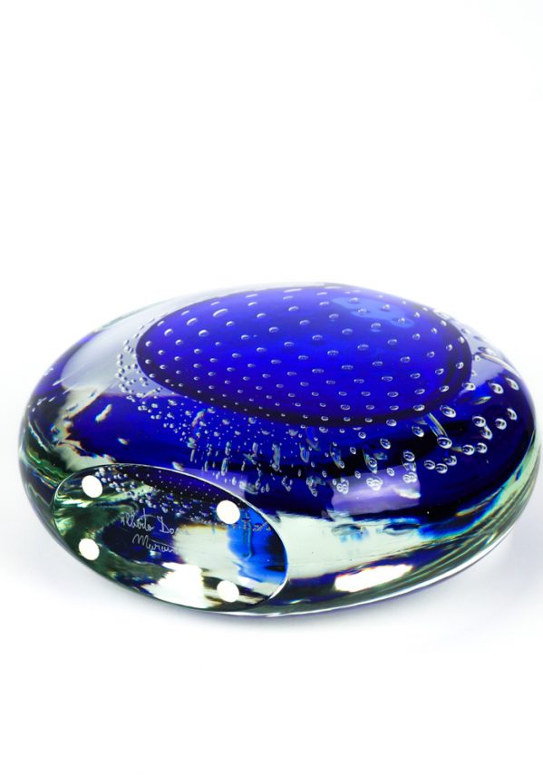 O Mare Mio - Venetian Blown Glass Vase Blue Sommerso - Made Murano Glass