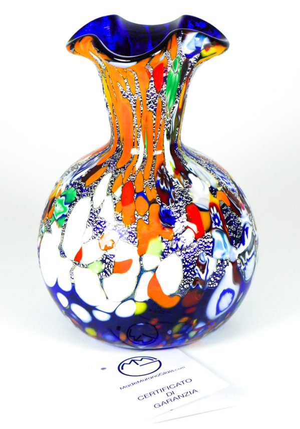 Lusia - Murano Glass Vase Fantasy Blue