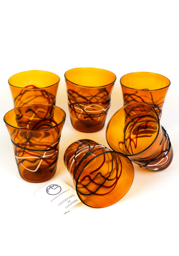 Amali - Set Of 6 Drinking Glasses Tumbler - Made Murano Glass