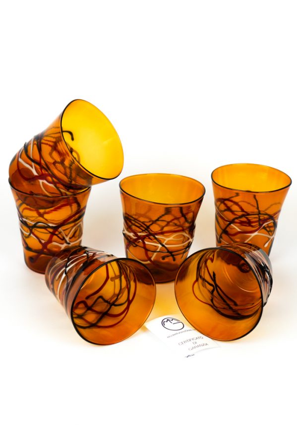 Amali - Set Of 6 Drinking Glasses Tumbler - Made Murano Glass