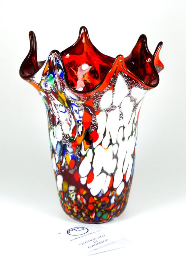Nube - Murano Glass Vase Fantasy Red