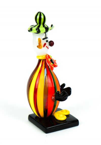 Sculpture Multicolored Clown - Made Murano Glass