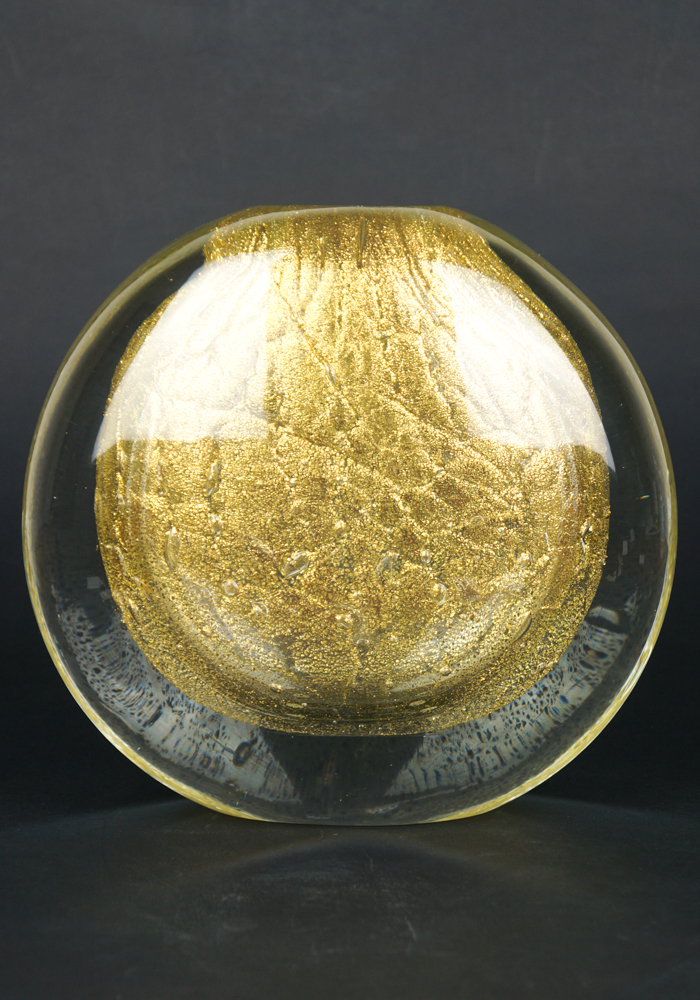 Gold - Blown Glass Vase Gold - Made Murano Glass - Made Murano Glass