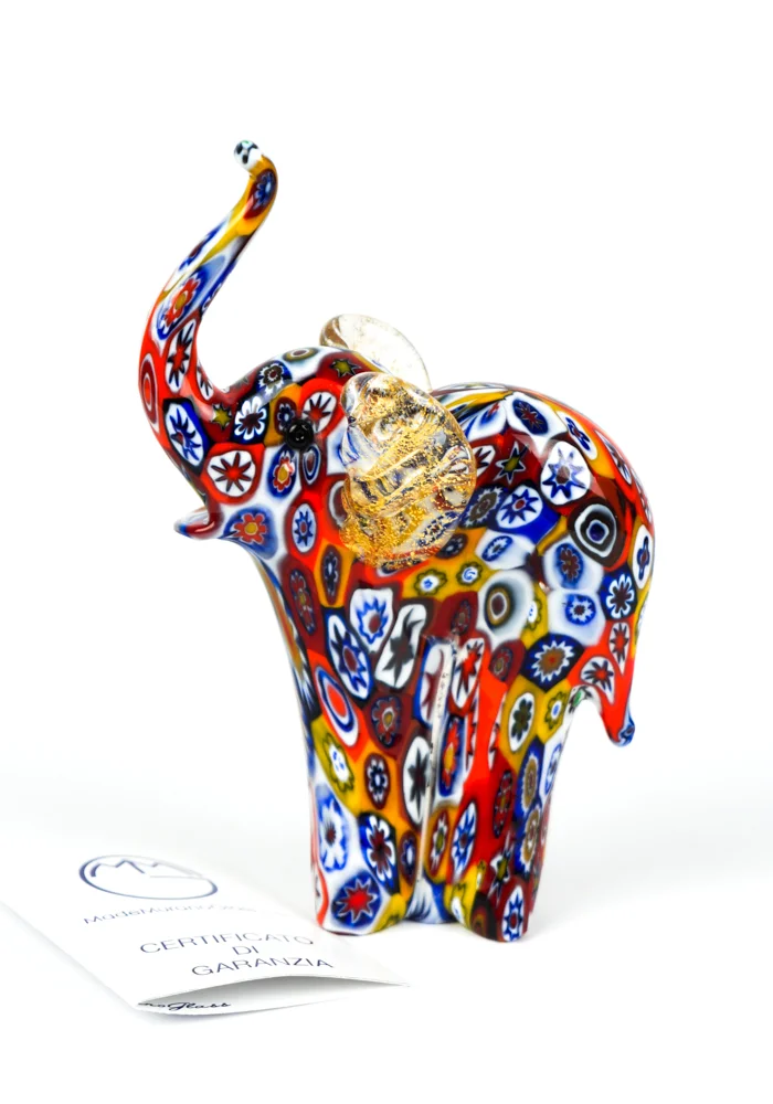 Glasfigur Figur Skulptur Glas Glasskulptur Elefant Murano-Stil Antik-Stil 34cm 