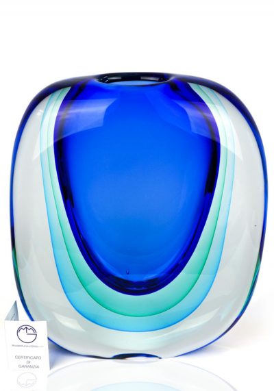 Marino – Vaso Sommerso Blu Verde Acqua – Made Murano Glass