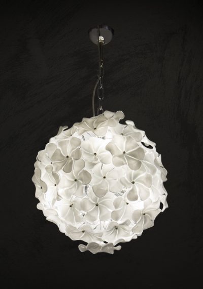 Angelic - Made Murano Glass Chandelier White Roses